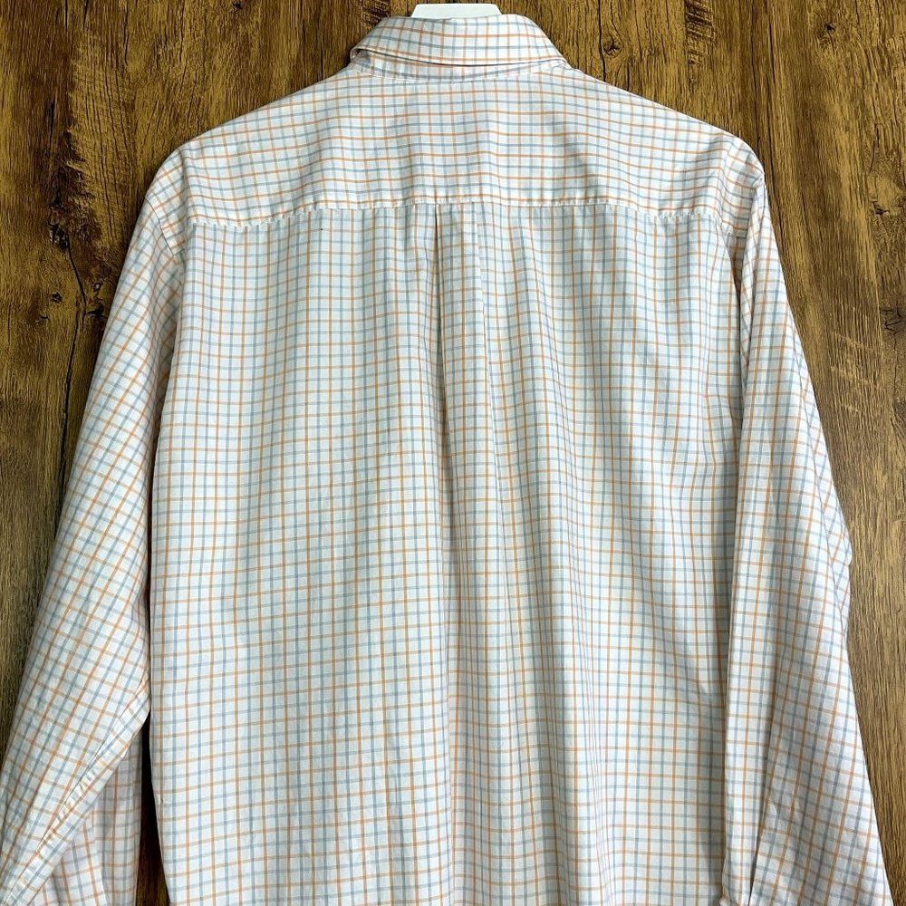 Peter Millar Plaid Button-Down, Light Blue & Oran… - image 7